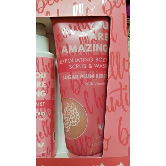 You Are Amazing Hello Beautiful Skin SUGAR PLUM BERRY 3 Piece Gift Set SEALED! - Picture 7 of 12